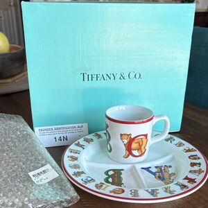 Tiffany & Co. Bear Alphabet Plate and Cup Set